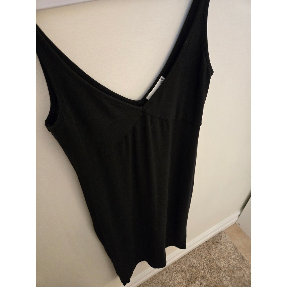 Wilfred Free Black V-Neck Spaghetti Strap Midi Dress Bodycon XS